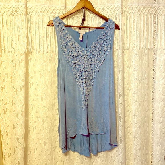 Knox Rose Tops - Knox rose Crochet floral super soft detail tank🌸